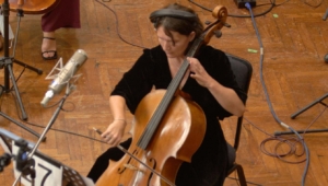 Caroline Dale recording cello for Resonate